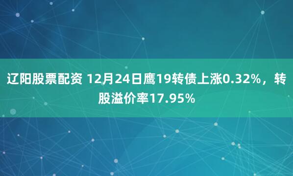 辽阳股票配资 12月24日鹰19转债上涨0.32%，转股溢价率17.95%