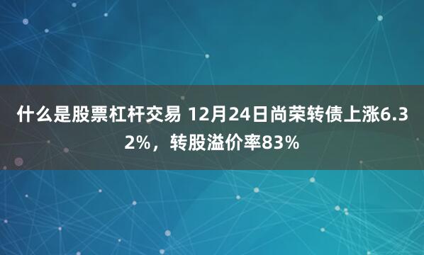 什么是股票杠杆交易 12月24日尚荣转债上涨6.32%，转股溢价率83%