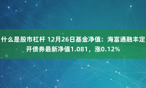 什么是股市杠杆 12月26日基金净值：海富通融丰定开债券最新净值1.081，涨0.12%