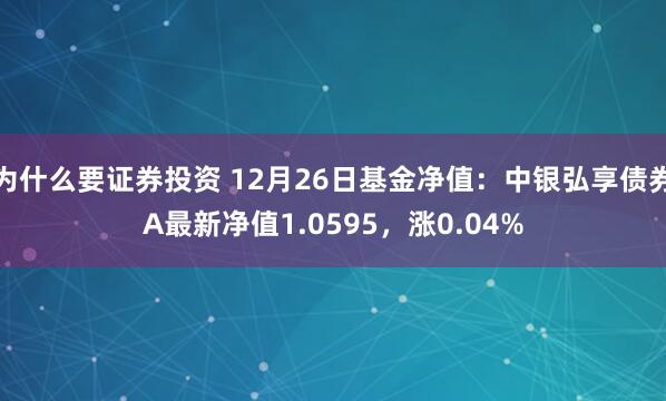 为什么要证券投资 12月26日基金净值：中银弘享债券A最新净值1.0595，涨0.04%