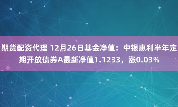 期货配资代理 12月26日基金净值：中银惠利半年定期开放债券A最新净值1.1233，涨0.03%