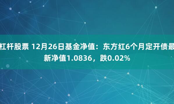 杠杆股票 12月26日基金净值：东方红6个月定开债最新净值1.0836，跌0.02%