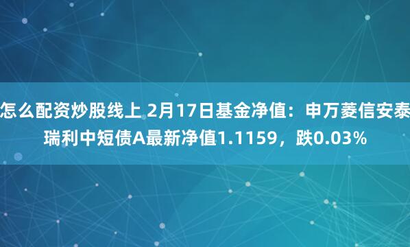 怎么配资炒股线上 2月17日基金净值：申万菱信安泰瑞利中短债A最新净值1.1159，跌0.03%